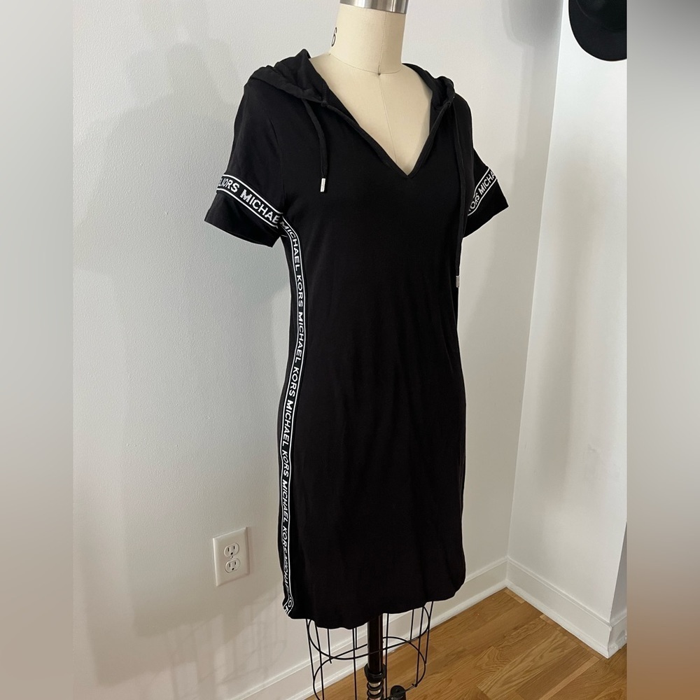 Michael Kors logo taping hooded t-shirt dress